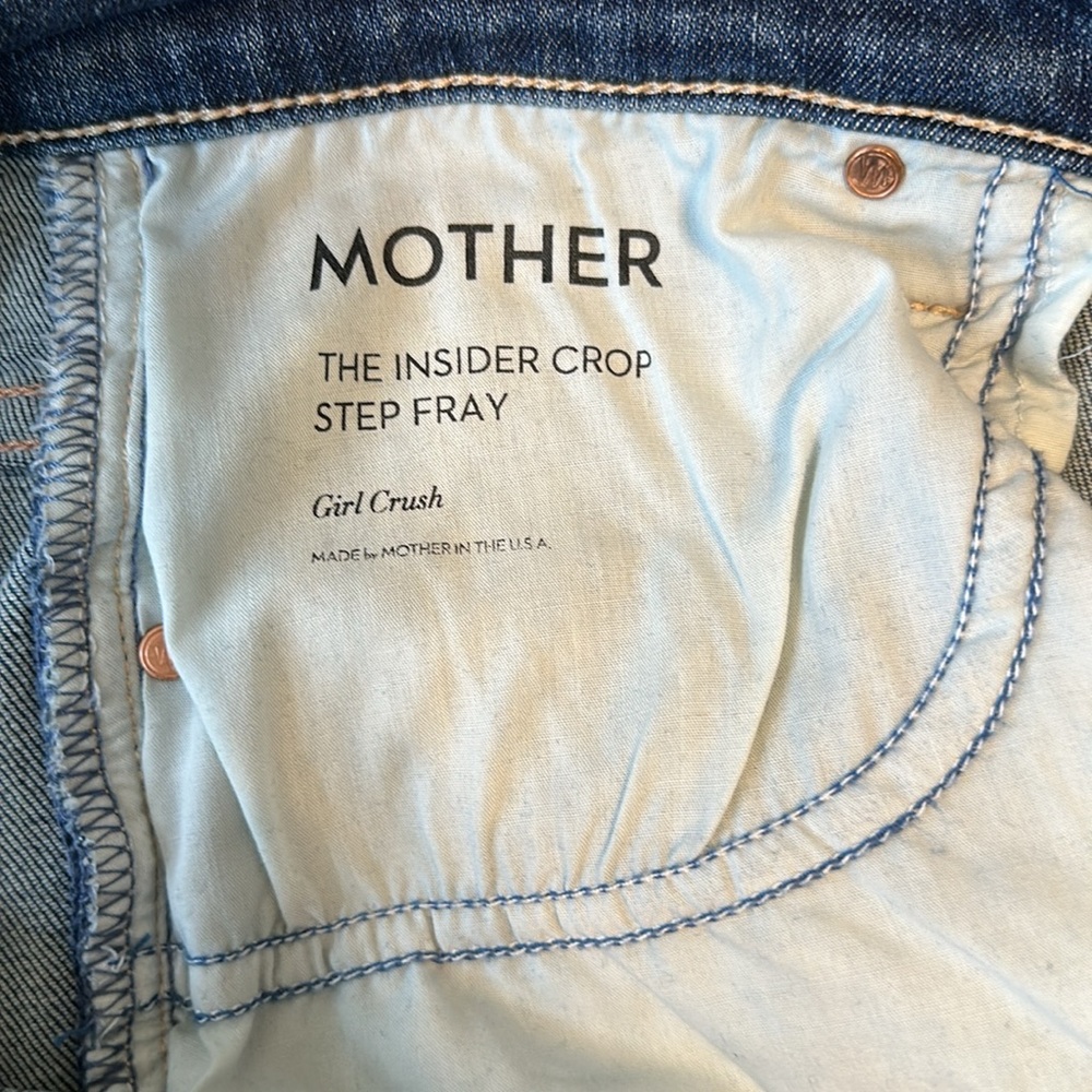 Mother Denim The Insider Crop Step Fray, Girl Crush, Size 30, EEUC - Picture 7 of 8